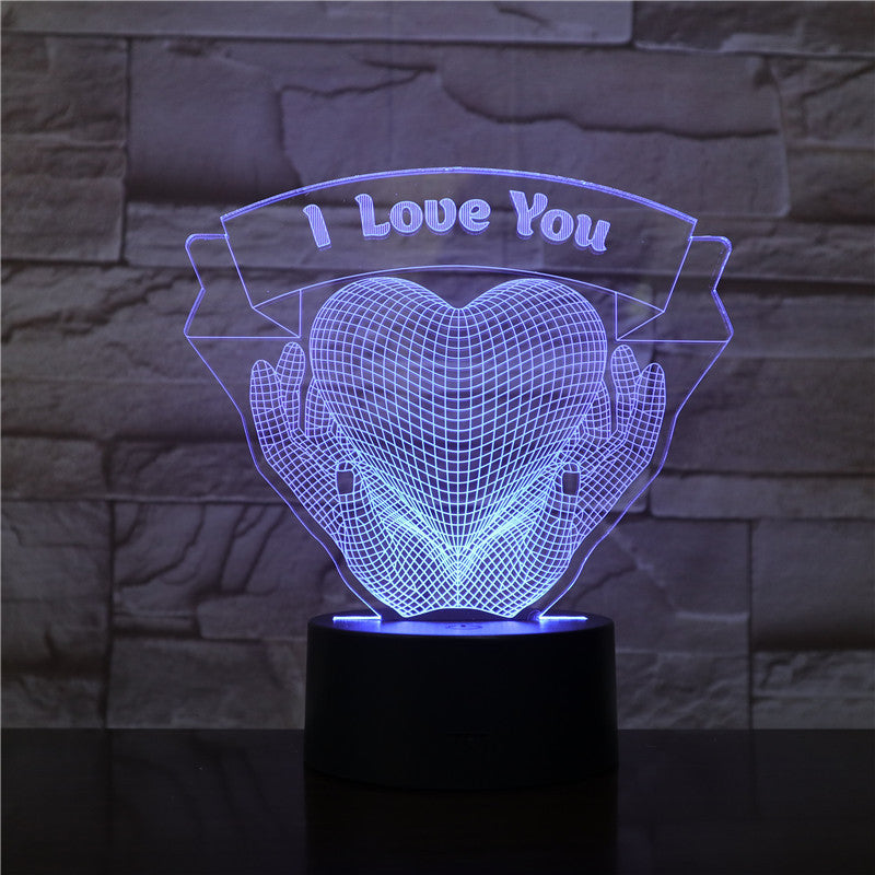 LAMPE 3D LED - Déclarez votre Amour en lumière avec 16 couleurs magiques