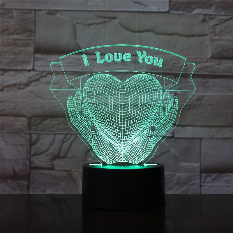 LAMPE 3D LED - Déclarez votre Amour en lumière avec 16 couleurs magiques