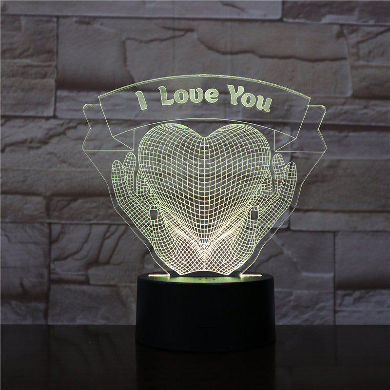 LAMPE 3D LED - Déclarez votre Amour en lumière avec 16 couleurs magiques