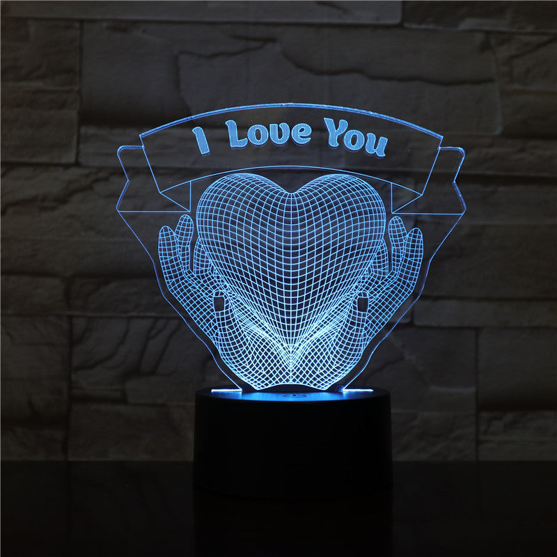 LAMPE 3D LED - Déclarez votre Amour en lumière avec 16 couleurs magiques