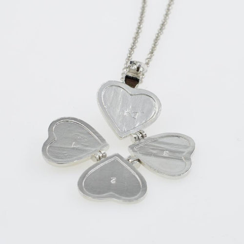 pendentif coeur amour trèfle argent